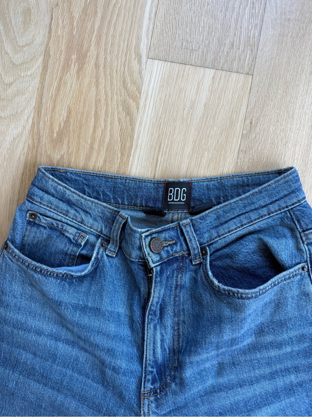 BDG Medium Blue Wide-Leg Denim Jeans - Picture 3 of 4